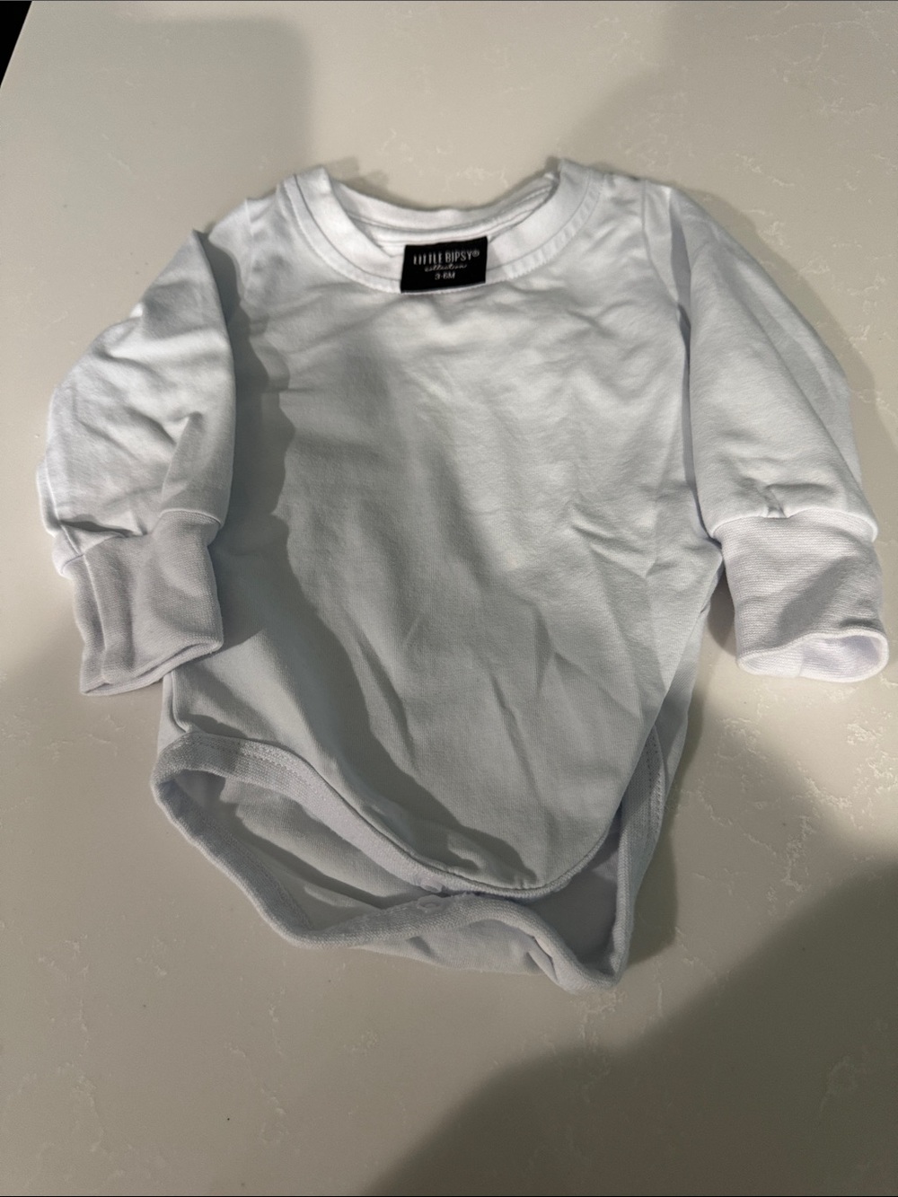 Little Bipsy White Long Sleeve Bodysuit Tee